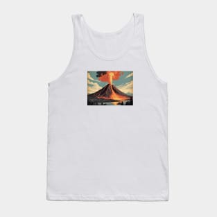 Retro Volcano Eruption Tank Top